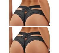 Ohmydear Ropa Interior Mujer Tangas Sexy 1/2/3/4 Pack Bragas Transparentes Tallas Grandes