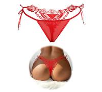 ohmydear Tanga Seductora de Hilo Mini String Tangas Sexy Donna Hot Micro Cinturón Ajustable Bragas de Cintura Baja G-String con Bordado