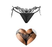ohmydear Tanga Seductora de Hilo Mini String Tangas Sexy Donna Hot Micro Cinturón Ajustable Bragas de Cintura Baja G-String con Bordado
