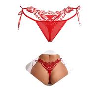ohmydear Tanga Seductora de Hilo Mini String Tangas Sexy Donna Hot Micro Cinturón Ajustable Bragas de Cintura Baja G-String con Bordado