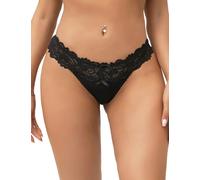 ohmydear Tangas de Encaje Transparente Bragas Brasileñas Señoras 1/2/3 Pack Slip Hipster Elástica Cintura Baja Braguitas Sexy Eróticos Ropa Interior Mujer Tallas Grande G-String