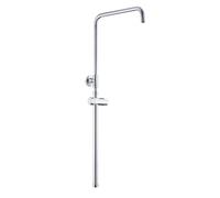 OHO Barra de ducha regulable en altura con soporte de ducha de mano, columna de ducha de acero inoxidable, brazo de ducha de lluvia con longitud ajustable de 69 a 111 cm, cromo