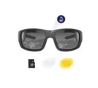 OhO - Gafas de sol de video, cámara de grabación de video Full HD de 32 GB 1080P con cámara integrada de 15 MP y protección polarizada UV400, seguridad y lente intercambiable