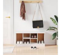 OHOOWOO Banco Zapatero Alta Madera Maciza de Pino Blanco 100x35x45 cm,Zapatero de Madera Maciza Organizador de Zapatos Amplio y Resistente para Mantener Tus Calzados Organizados Muebles