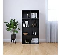 OHOOWOO Estantería/Aparador Madera contrachapada Negro 66x30x130 cm,Estantería Elegante y Versátil para Libros y Más Armarios y estanterías