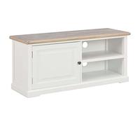 OHOOWOO Muebles TV Mueble para el televisor de Madera Blanco 90x30x40 cm