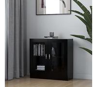 OHOOWOO Vitrina de Madera contrachapada Negro 82,5x30,5x80 cm,AI_False Armarios y estanterías