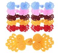 OHPHCALL 100 Pares de Botones de Cierre Nudos Chinos Hechos a Mano, Pequeños Botones para Ropa China en Poliéster Suave, Multicolor (rojo, Burdeos, Rosa, Azul Claro, Amarillo Claro)