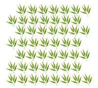 OHPHCALL 100 Piezas Hojas de Bambú Decorativas Falsas de Plástico para Adornos del Hogar, Uso a Largo Plazo, Adecuado para Banquetes y Decoración Natural