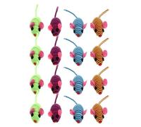 OHPHCALL 12 Piezas Juguete para Gatos Ratoncito de Cuerda Interactivo con Peluche Agradable para Ejercicio y Entretenimiento Felino Color Aleatorio