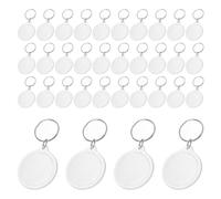 OHPHCALL 150 Unidades Llavero Adecuado para Accesorios de Viaje y Manualidades DIY de Acrílico Redondo Marco para Foto , Fácil de Colocar y Cambiar Imágenes , Cristal Transparente