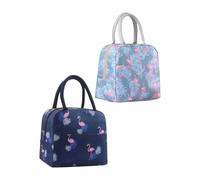 OHPHCALL 2 Bolsas Térmicas para Almuerzo Bolsa Portátil de Nailon Aislamiento Térmico Tamaño Medio Diseño Práctico para Picnic Escuela y Trabajo para Comida Contenedor Tipo Caja Bento