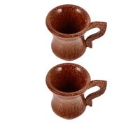 OHPHCALL 2 Copas de Vino de Madera con Asa para Uso Versátil en Oficina y Hogar, Diseño Redondo Elegante con Vetado Auténtico y Acabado Único
