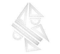 OHPHCALL 2 Juegos Reglas Transparentes con Transportador y Escuadras Set Geométrico para Dibujo y Medición para Estudiantes y Profesionales Diseño Resistente y Fácil de Usar