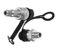 OHPHCALL 2 Piezas Acoplador Hidráulico de Conexión Rápida Plano *1.5 Macho y Hembra con Tapa Antipolvo, para Gato Hidráulico y Accesorios, Acero al Carbono y Goma