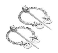 OHPHCALL 2 piezas Broche Vikingo Vintage de Aleación Resistente Diseño Histórico Detallado Pin para Bufanda Accesorio Único para Mujer y Hombre de Plata
