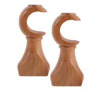 OHPHCALL 2 Piezas Percha para Barra de Cortinas de Madera Base Estabilizadora y Soporte Ajustable para Montaje en Pared y Techo, Adecuado para Sala y Dormitorio