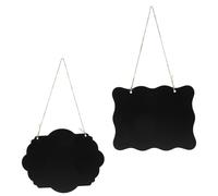 OHPHCALL 2 Piezas Pizarra Negra de Madera Colgante Doble Cara, Resistente al Desgaste y Pulida, Adecuado para Mensajes en Patio o Tienda Diseño Sencillo y Elegante