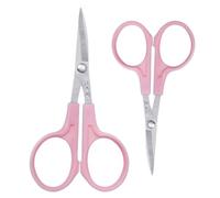 OHPHCALL 2 Tijeras de Costura Curvas de Acero Inoxidable para Bordar y Cortar Hilo, Diseño Puntiagudo y Ergonómico, Ideales para DIY y Manualidades, Color Rosa, Paquete de 2 Piezas