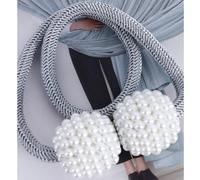 OHPHCALL 2piezas Cortina Tieback Magnético con Cuerda Tejida y Bola de Perla Unidades para Ventanas Oficina y Hogar