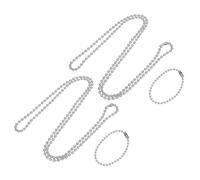 OHPHCALL 4 Piezas Cadena de Medalla para Perros Cadena de Bolas de Acero Inoxidable Resistente al Agua Cadena con Enganche Rápido para Collares y Llaveros