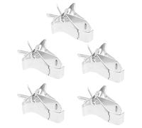 OHPHCALL 5 Soportes para Comedero de Pájaros Clip Plateado Accesorios Portafrutas para Jaula Porta Comida para Loros y Aves Pequeñas Set de 5 Piezas para Frutas y Verduras