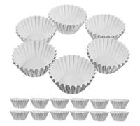 OHPHCALL 500 piezas Unidades Mini Moldes para Hornear de Papel de Aluminio Resistentes al Horno con Acabado Plateado Elegante para Magdalenas Cupcakes y Postres para Fiestas y Bodas
