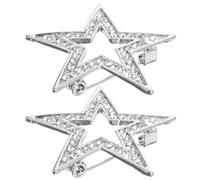OHPHCALL Broche de Estrella Pentagrama para Mujer, 2 Piezas, 4x4 Cm, Aleación Dorada, Accesorio de Moda Vintage para Traje, Broche Decorativo Adecuado para San Valentín y Eventos Formales