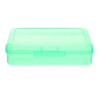 OHPHCALL Caja de Lápices de Plástico Transparente, Portalápices de Plástico, Gran Capacidad, Verde, para Organizar Papelería, Estudiantes y Profesores