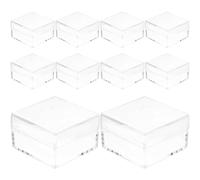 OHPHCALL Cajas de Almacenamiento Cuadradas Transparentes Pequeñas 10 Piezas para Muestras Minerales y Objetos Decorativos, Contenedores Plásticos Compactos para Organización en Casa