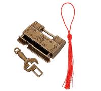OHPHCALL Candado Antiguo de Cobre Vintage Mini, Cerradura Pequeña Llave para Gabinetes y Joyeros, Accesorio Decorativo de Pestillo, Aleación de Zinc Resistente para Uso Doméstico
