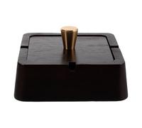 OHPHCALL Cenicero con Tapa antihumo de Madera y Acero Inoxidable, Estilo clásico Chino, Adecuado para en el hogar y Zonas Exteriores