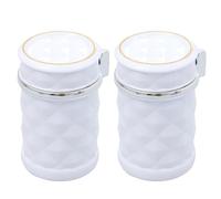 OHPHCALL Cenicero para Vehículo con Luz LED y Diseño Antideslizante, Material Abs Fácil de Limpiar, Paquete de 2 Piezas Adecuado para Uso en Automóvil