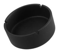 OHPHCALL Cenicero Portátil de Cerámica Negro, Redondo y Compacto, Diseño Minimalista Resistente al Calor para Oficina y Hogar