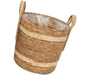 OHPHCALL Cesta Tejida de Mimbre Marrón Multiusos para Almacenamiento de Objetos Pequeños con Diseño Clásico Adecuado para Decoraciones en Bodas y Actividades al Aire Libre