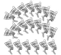 OHPHCALL Colgante Egipcio de Aleación para Bricolaje, 20 Piezas Amuletos de Reina Egipcia Vintage, Accesorios para Collares, Pulseras y Cadenas de Suéter, Color Plata Antigua, Material