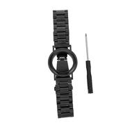 OHPHCALL Correa Localizadora de Acero Inoxidable Sólida, Doble Cierre para Niños y Adultos, Resistente al Sudor y Arañazos, Pulsera Negra Compatible para Uso Diario