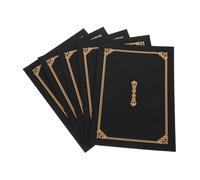 OHPHCALL Cubiertas para Diplomas A4 en Papel Negro Estampado Dorado, Paquete de 5 Piezas para Proteger y Presentar Documentos en Oficina o Casa