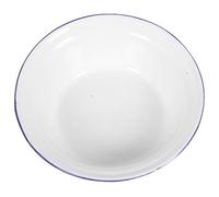 OHPHCALL Cuenco Esmaltado Vintage Blanco de 16 CM Tazón Profundo de 5 CM Grosor Reforzado Recipiente Multifuncional para Sopa Verduras y Frutas Utensilio Retro para Cocina Tradicional
