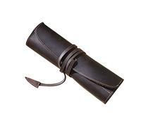 OHPHCALL Estuche De Cuero Retro para Bolígrafos y Lápices Organizador De Escritorio De Piel Bolsa De Almacenamiento para Artistas y Estudiantes Café