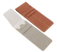 OHPHCALL Estuche para Bolígrafos de Cuero PU Antidesgaste, Doble Funda Vintage para Dos Plumas, Tamaño Compacto, Colores Gris y Marrón, Protección Práctica para Oficina y Varios Estilos