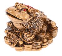 OHPHCALL Figura Diseño Realista y Elegante de Sapo Chino de Tres Patas de Resina Atrayente de Fortuna y Riqueza para Decoración del Hogar y Oficina para Estudio o Festividades
