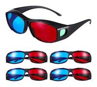 OHPHCALL Gafas 3D Anaglifo Rojas y Azules para Películas en 3D Efecto Claro y Diseño de Plástico, Paquete de 5 Unidades para Uso en Casa y Cines