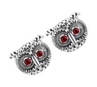 OHPHCALL Gemelos de Hombre Forma de Búho, Color Plateado, 2 Piezas, Accesorios para Camisa de Traje, Gemelos de Camisa de Negocios Ideales para Boda y Oficina