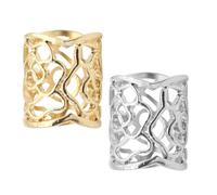 OHPHCALL Hebillas para Bufandas Huecas Vintage de Aleación, Anillos de Bufanda de Seda en Dorado y Plateado, Set de 2 Piezas para Mujer, Accesorios Elegantes para Chales y Pañuelos