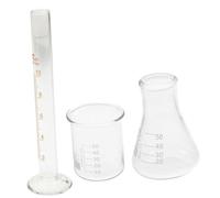 OHPHCALL Kit de Herramientas Científicas de Material Sintético para Proyectos Experimentales 3 Piezas Probeta Graduada, Cónico y Vaso Medidor para y Cocina