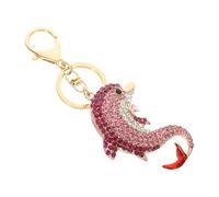 OHPHCALL Llavero Colgante de Delfín con Pedrería Adorno Metálico para Bolso Charm para Llaves y Decoración Multipropósito