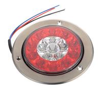 OHPHCALL Luz Trasera Redonda para Camión y Remolque 12-24v, 16 LED de Alta Luminosidad, Carcasa Aro de Aluminio, Resistente al Agua, Luces LED para Repuesto y Seguridad Nocturna