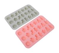 OHPHCALL Moldes de Silicona Miniatura para Hornear 3D Navideños Set 2 Piezas Azul y Rosa Formas de Árbol de Navidad Hombre de Jengibre Muñeco de Nieve y Guirnalda Moldes para Galletas
