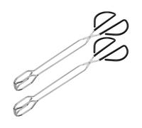 OHPHCALL Negro y Alimentos Inoxidable Barbacoa de Acero para 2 Piezas Pieza Estructura Mangos Curvos para Cocina y Parrilla